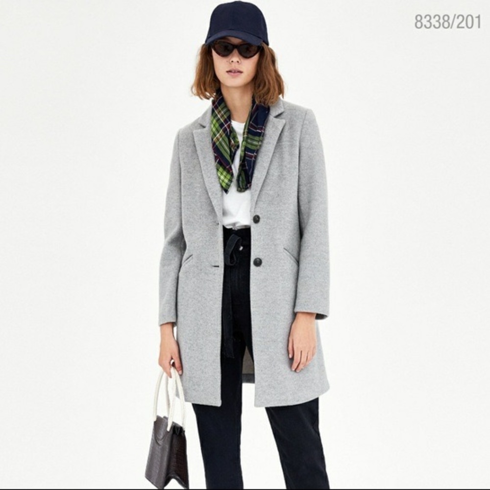 Zara TRF Super Soft Coat Grey Marl